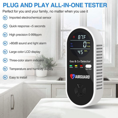 AirGuard™ Portable Carbon Monoxide (CO) And Gas Detector 4-in-1 | №1 LifeSaver Detector ( New Generation )
