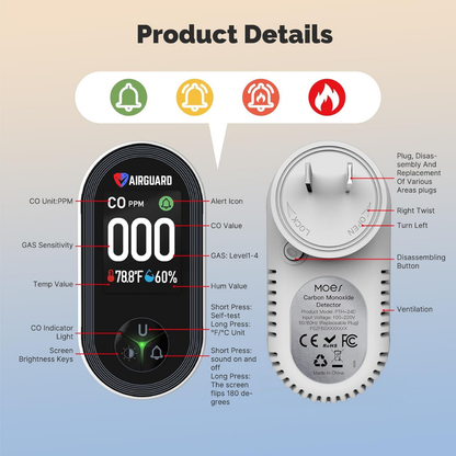 AirGuard™ Portable Carbon Monoxide (CO) Detector 3-in-1 | №1 LifeSaver Detector